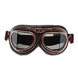Dreld Winddicht Motorradbrille Vintage, Helmbrille Crossbrille, Retro Fliegerbrille, Motorrad Überbrille, Roller Brille Radbrille für Atv Bike Motocross Brille Schutzbrille