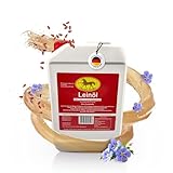 Scheidler horse-direkt Leinöl für Pferde, Hunde & Katzen 3 Liter – Mühlenfrisch kaltgepresstes Leinsamenöl ohne Zusätze – Reich an Omega 3 & 6 für Fellwechsel/Barf Öl – Aus Deutschland