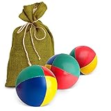 Mister M 3er Set Jonglierbälle - Leicht zu greifender Ball mit wasserfester Beschichtung für Kinder - Perfekt für Anfänger und Profis - Jonglieren Lernen mit Online Video Tutorial - 60mmx 100g