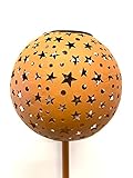 Solar - Metallleuchte Stars, tolle Rostoptik, Solarlampe, beeindruckende Sternenprojektion, solarbetriebene Gartenbeleuchtung Gartenstecker, Ø 18 cm, warmweiß