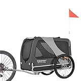 DOGGYHUT® Premium XL Hundefahrradanhänger bis 45 kg Fahrradanhänger für Hunde Hundeanhänger für Fahrrad große Hunde 80103 (GRAU)