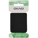 OKAEI Gummikordel 3mm x 5m - Hochwertiges Gummiseil in Schwarz, Flexibles Gummiband/Hutgummi/Rundgummi - Ideal für DIY Projekte und Handwerk