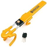 KRASER KR842Y Lenkradkralle mit Doppelhaken, Maximale Sicherheit Stufe 10, Robustes und Sichtbares Lenkradschloss, Lenkradsperre Wohnmobil, Universal Wegfahrsperre Diebstahlsicherung für Auto PKW