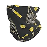 gvndaa Lustiger Halstuch, Motiv: Tennisschläger und Tennisbälle, weiche Gesichtsmaske für kaltes Wetter, UV-Schutz, Windschutz, Outdoor-Sport