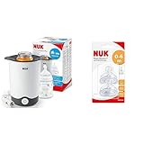 NUK Thermo Express Plus Flaschenwärmer & First Choice+ Anti-Colic-Trinksauger Silikon, kiefergerechte NUK Form, Größe 1 (0-6 Monate) S für Tee, 2 Stück (1er Pack)