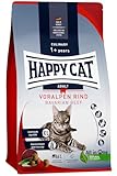 Happy Cat Culinary Adult Voralpen Rind M - Katzen-Trockenfutter für ausgewachsene Katzen und Kater - 4 kg