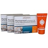 PANTOPRAZOL ratiopharm Sparset 3x 14St. I bei SODBRENNEN I Protonenpumpen-Hemmer I mit gratis Pharmaperle Duschgel