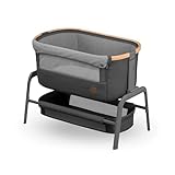 Maxi-Cosi Iora Beistellbett Baby, Faltbares Co-Sleeper, 0–6 Monate, max. 9 kg, 4 Neigungs- und 5 Höhenstufen, Leichtes Schieben, Bequeme Matratze, Großer Korb, Leicht zu Tragen, Essential Graphite