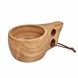 JINYOMFLY Holztasse Holztassen, Kuksa Holztasse Olivenholz, Trinkbecher Holz Tasse, Holz Becher Outdoor Tragbar, Kuksa Tassen Holz für Wandern, Camping oder als Geschenk (1)