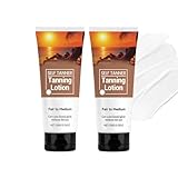 Self Tanner & Self Tanning Lotion – Selbstbräuner Körperlotion für Natürlich Wirkende Bräune, Feuchtigkeitsspendende Bräunungscreme Streifenarmem Finish, Für Sommer, Urlaub & Strand Look (2PC, 100g)