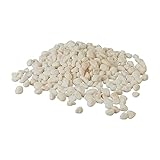 Relaxdays Marmorkies, 5kg, Dekosteine, 5-15mm, Kieselsteine, Gartenkiesel, Beet, Blumentopf, Grab, Zierkies, weiß