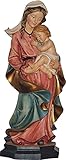 Motivationsgeschenke Skulptur Mutter Gottes mit Jesukind 30cm | Handgemalte Marienfigur auf Sockel | Kunstguss aus Porzellanartigem Resin | Madonna mit Jesu Kind | christliche Statue | (30cm)