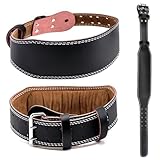 Riisoyu Gewichthebergürtel, Leder Trainingsgürtel mit 10 verstellbare Löcher Trainingsgürtel Schnalle und 10cm Höhe Gepolsterter Rückenstütze Fitness Gürtel für Damen Herren Powerlifting Bodybuilding
