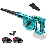 Akku-Laubbläser, 2-In-1 Laubgebläse Bürstenlos mit 2x3.0Ah,Luftmenge 650m³/h,Vertikaler und horizontaler Modus Laubpuster für Garten,Laub,Staub & Schnee