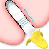 Silikon Bananen Vibrator Dildo, Klitoris Vibrator G-Punkt Vaginal Stimulator Mit Stark Und Leise 10 Vibrationsmodi Prostata Massage Tragbarer Vibrator Sexspielzeug Für Frauen Paare (B-Teleskop-stil)