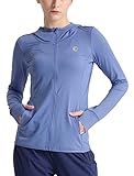 Damen UPF 50+ UV Sonnenschutz Hoodie Shirt Wandern Shirts Langarm Laufshirt für Outdoor Sport Surfen Schwimmen Running