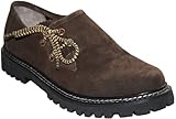 German Wear Haferlschuhe Trachtenschuhe Original Handmachart Trachten Lederschuhe aus Wildleder Echtleder Schuhe Dunkelbraun - 45 EU