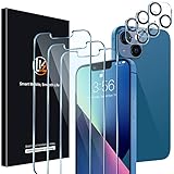 LK [3+3 Stück Panzer Schutz Glas für iPhone 13 Schutzfolie (6.1), Rahmen-Installationshilfe, 3 Glasfolie für Kameraschutz, Frei von Kratzern Folie, 9H Härte Panzerfolie, HD Displayschutz, Ultra-klar