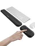 Vaydeer Handballenauflage für Tastatur und Maus, Wrist Rest, Ergonomisches Memory-Foam-Handgelenkstützen-Set für Büro und Spiele - Schwarz.