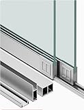 Schiebetürschiene - 5 mm Glasschiebetür in Bergform mit dreiteiliger Gleitschiene für einfachen Zugang und Vitrine