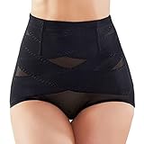 SIMIYA Damen Shapewear Unterhose Bauchweg Miederhose hoher Taille Unterwäsche Bauchkontrolle Miederpant weicher und bequemer Body Shaper für Frauen (Schwarz, S)