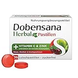 Dobensana Herbal Minze-, Menthol- & Kirschgeschmack Mit Vitamin C & Zink zur Unterstützung des Immunsystems - Zuckerfrei - 36 Stück