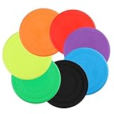 YiliYa 7 Stück Hunde Frisbees, 18CM Hund Scheibe, Hundespielzeug Frisbee, Gummi Frisbee, Hundefrisbee, Frisbee Hund, Training Hundespielzeug Set für Hundetraining, Werfen, Fangen & Spielen(7 Farbe)