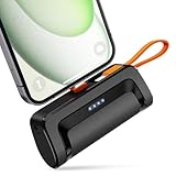 Mini Powerbank, Externer Akku 5000mAh Tragbares Power Bank Tragbar Und Kompakte Handy Ladegerät Mini Klein Tragbares Powerbank Zwei Ladeanschlüsse Kompatibel Mit iPhone Und für Android Type C Geräten