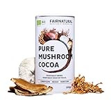 BIO Mushroom Cacao Pulver Vegan - Pilz Komplex Mushroom Coffee - hochdosiert mit Hericium Erinaceus (Lions Mane), Chaga Pilz, Reishi Extrakt, Cordyceps, Kakao - 40 Portionen (200g)