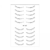 Milageto 5x Untere Wimpernaufkleber, Wimpernverlängerungsstreifen, DIY Make Up Werkzeug, Falsche Wimpern für Partys Im Freien auf Reisen