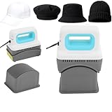 Fridgestea Hut-Heißpressmaschine 14 × 8cm, Gebogene-Hutpresse mit Einstellbare Temperatur- (266 °F, 302 °F, 338 °F, 374 °F), 300 W Hut-Hitzepresse für Kappen, Caps, Mützen, Hüten, Snapbacks, Beanies