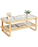 VEVOR Rattan-Couchtisch rechteckiger Kaffeetisch aus...