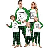Flodxo Personalisierbarer Weihnachtspyjama-Set, personalisierbar, passendes Weihnachtspyjama-Set, erstellen Sie Ihre eigene individuelle Nachtwäsche, Weihnachtspyjama-Sets mit jedem Text und Foto für