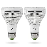 SANSI LED Pflanzenlampe Vollspektrum E27 15W Weiß Pflanzenlicht für Zimmerpflanzen LED Grow Light Wachstumslampe für Gewächshäusern,Innengärten, Blumen, Gemüse, Obst, 2 Stück (1er Pack)