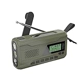 SUIOPPYUW LCD Bildschirm Solarbetriebenes Notfall Tuning Radio Tragbare Handkurbel Power Bank Telefon Ladegerät Wettervorhersage Outdoor Ausrüstung