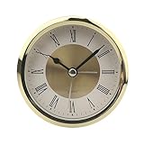 Woedpez 89 mm Uhreneinsatz, römische Ziffern, runder Uhreneinsatz, goldene Uhr zum Dekorieren und Verschenken