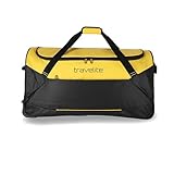 travelite Trolley Reisetasche mit Rollen aus wasserabweisendem Material, Basics Weichgepäck Rolltasche mit großem Hauptfach, 71 cm, 97 Liter