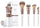 Make-Up Pinselset Luvia, Flawless Face Brush Set, Gesichtspinsel-Set, 4 Vegane Kosmetikpinsel, Schminkpinsel Perl/Coffee