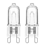 EASYIVY G9 Backofenlampe 40W 230V Halogen G9 Oven Lampe für AEG/Neff/Zanussi/Smeg/Bosch Backofen, Mikrowellenanwendungen 300 Grad C Hitzebeständige Glühbirnen, 2er Pack