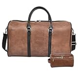Männer Business Reisetasche, einstellbare große Kapazität Tragen Sie auf Duffel Tasche PU Leder wasserdichte Weekender Tasche,Nacht Tasche für Männer Frauen (Brown)