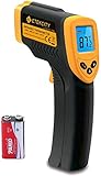 Etekcity Digital Laser Infrarot Thermometer IR Pyrometer berührungslos Temperaturmessgerät Temperaturmesser, -50 bis +380°C, LCD Beleuchtung, Gelb/Schwarz, Lasergrip 774 (Nicht für Menschen)