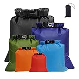 Gobesty 6 Stück Outdoor wasserdichte Tasche, Ultraleichte Drybag, Wasserdichter Beutel, Wasserdichter Packsack, Trockensack, Trockentasche für Camping Wandern Reisen 1,5 L + 2,5 L + 3 L+3,5L+5L + 8L