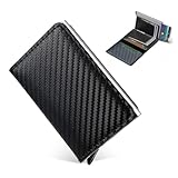 AIOELUV 1 Stück Automatischer Kartenhalter Leicht RFID-Schutz Für Kredit Debitkarten Minimalistische Brieftasche Für Damen Und Herren Kompakter Organizer RFID Blockierung Elegantes Design Schwarz