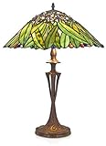 Casa Padrino Tiffany Tischleuchte Hockerleuchte Bananenblätter 40 cm ModX4c - Leuchte Lampe