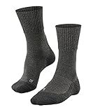 FALKE Herren Wandersocken TK1 Adventure Wool M So Wolle Funktionsmaterial antiblasen dick 1 Paar, Grau Smog 3150, 42-43