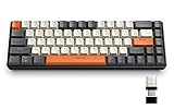 YINDIAO K68 60% Kabellose Mechanische Gaming Tastatur,Bluetooth 5.0/2,4 GHz,Kompakte 68 Tasten Mini Tastatur mit Dual Modus Empfänger,Hot Swap fähig,Stromsparend,Roter Schalter,für PC,Mac (Twilight)