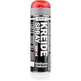 GRIP Eventbasics Kreidespray 500 ml, neonrot, mit Überkopfdüse, Sprühkreide für temporäre Markierungen