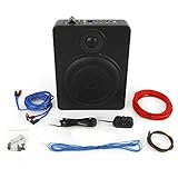 SHIOUCY Auto Aktiv Untersitz Kompakt Subwoofer 8 Zoll Bassbox Mit Kabelset Kfz 600 Watt 12V Aluminum Ultradünner