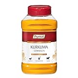 Prymat Kurkuma Pulver 350g, fein gemahlene Kurkumawurzel für Goldene Milch, Marinade für Geflügel und Sauce für Salate mit Hühnchen oder Gemüse, im Streuer