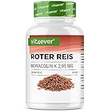 Roter Reis Extrakt - 240 Kapseln – Premium Formel: 2,95mg Monacolin K + Traubenkernpulver + L-Leucin – Ohne unerwünschte Zusätze - Laborgeprüft - Hochdosiert - Vegan